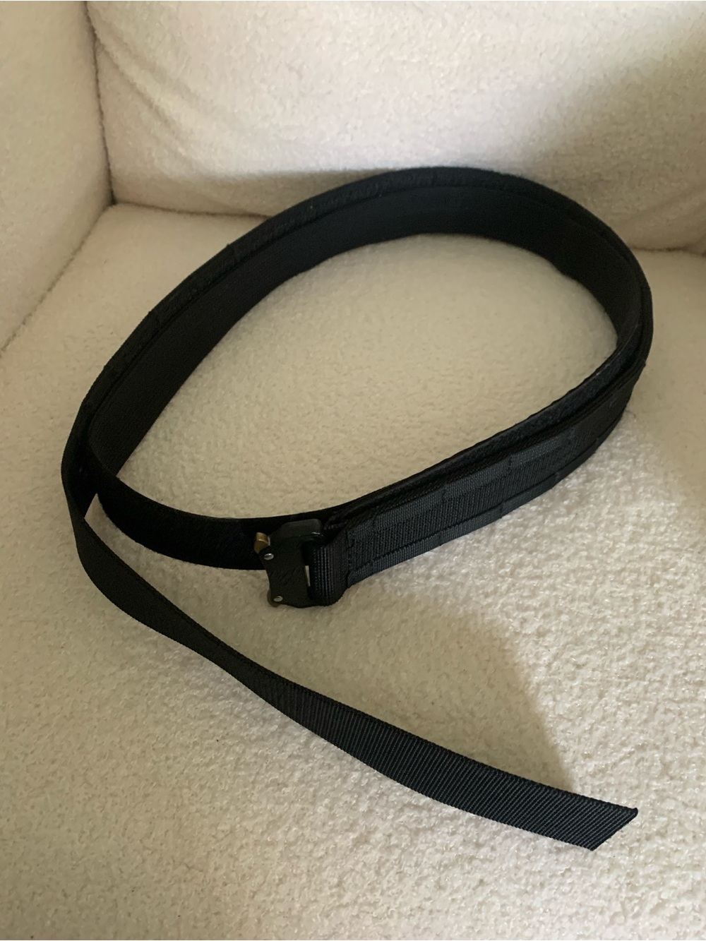 WOLF Black Tactical Web Belt with Metal Quick-Release Buckle
